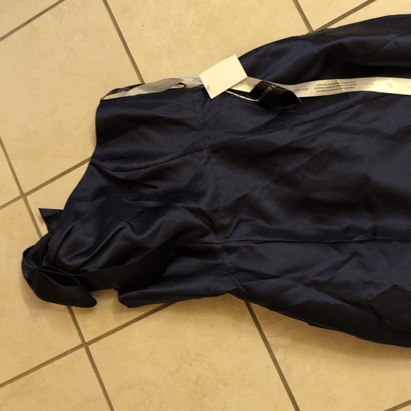 NWT Alfred Sung Maxi Dress Midnight Blue One Shoulder Gown Size 10 - Picture 2 of 14